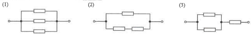 Three resistor networks (1), (2) and (3)