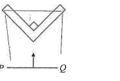 Pulse PQ travelling towards a V-shaped barrier in a ripple tank