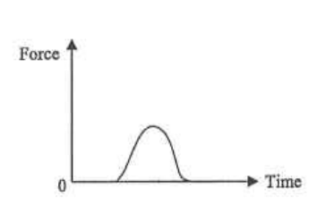 Force against time graph with a single hump