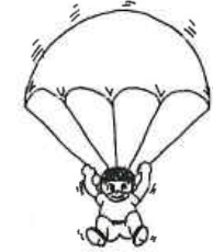 A parachutist descending