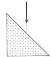 Ray travelling vertically downward onto the slanted face of a right-angled glass prism