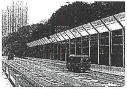Noise barriers along a highway