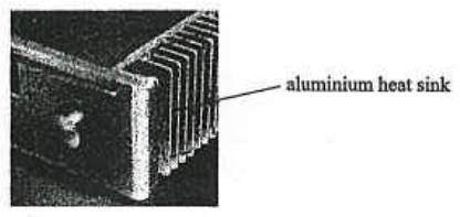 Photograph of an aluminium heat sink with fins