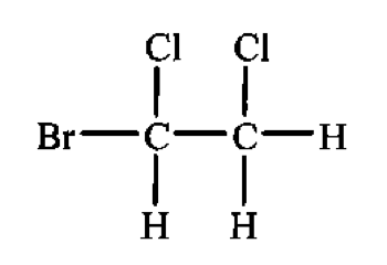 結構式:第一個碳連接Br、Cl、H,第二個碳連接Cl、H、H