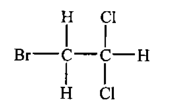 結構式:第一個碳連接Br、H、H,第二個碳連接Cl、Cl、H