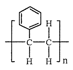 帶苯基的聚合物重複單位 [–CH₂–CH(C₆H₅)–]n（聚苯乙烯）
