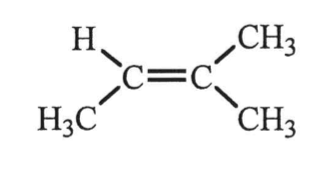 單體 A:C=C,一碳連 H 和 H₃C,另一碳連 CH₃ 和 CH₃
