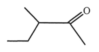 結構 A：3 位帶支鏈的丁酮骨架式（CH₃CH₂–CH(CH₃)–CO–CH₃）