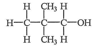 顯示式：HOCH₂–C(CH₃)₂–CH₃（伯烷醇）