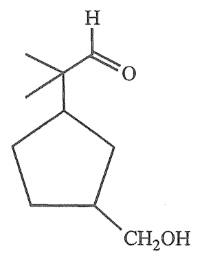 結構 A：環戊烷帶有 –C(CH₃)₂–CHO 及 –CH₂OH 基團