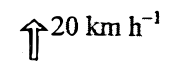 向上的箭咀,標示 20 km/h