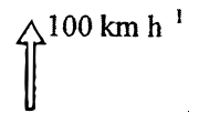 向上的箭咀,標示 100 km/h